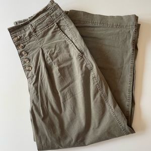 American Eagle wide leg high waist green super stretch pants